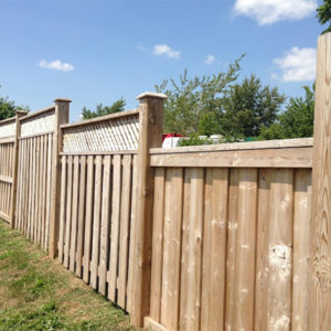 cedar wood fence with lattice on top