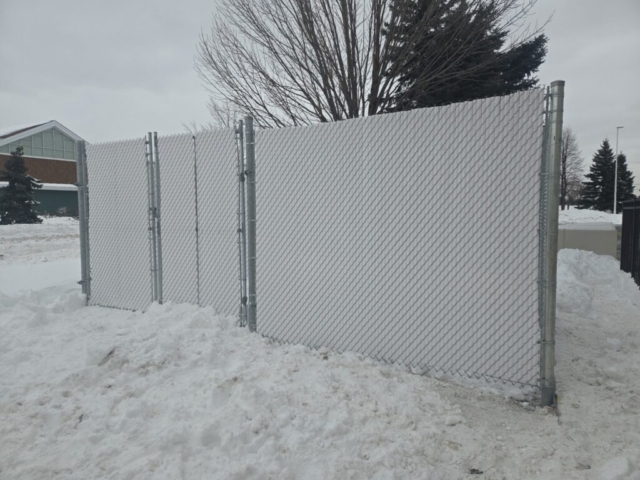 Commercial Chain Link with Privacy Slats